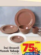 KERAMİKA İNCİ DESENLİ YEMEK TABAĞI 21 CM KERAMİKA İNCİ DESENLİ YEMEK TABAĞI 21 CM